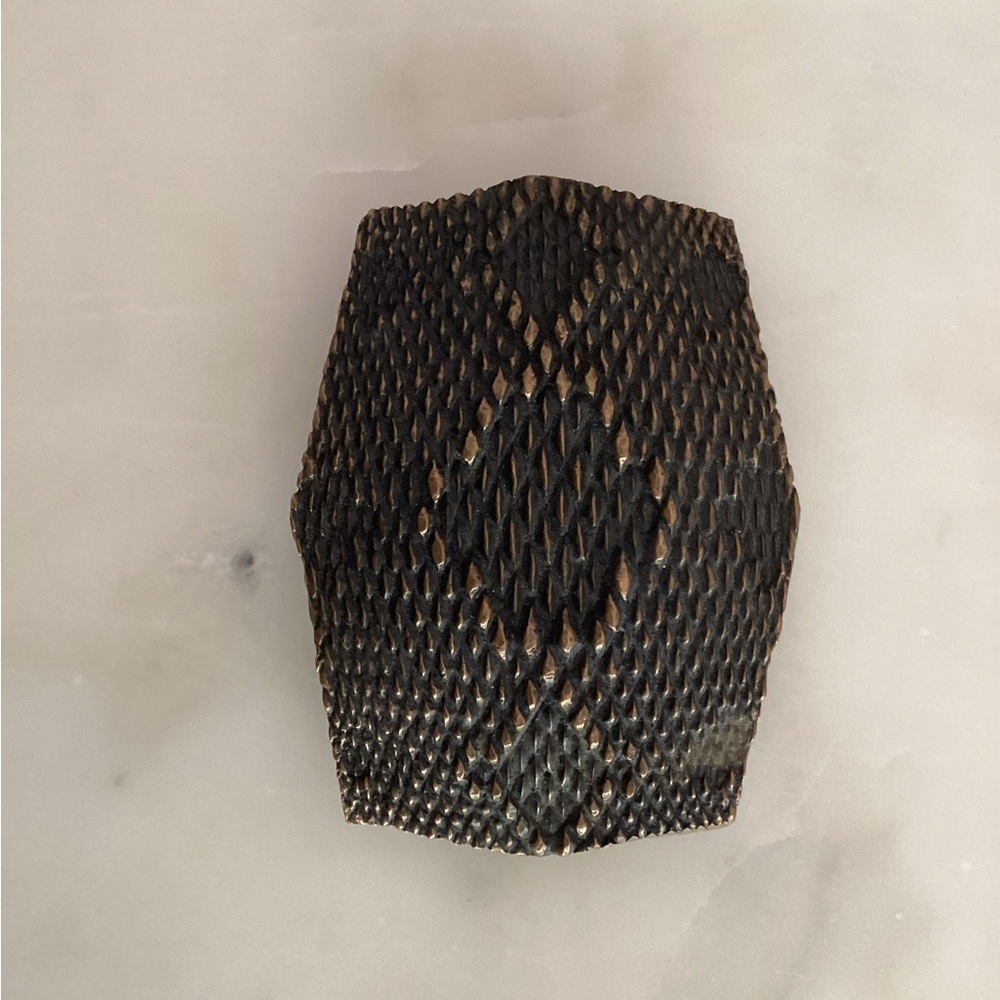 JAMES AVERY RETIRED BRONZE SNAKESKIN BELT BUCKLE